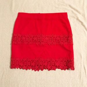 JCrew Red Mini Skirt